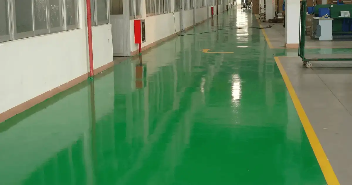 A factory floor professionally covered and marked with epoxy flooring in Charleston, SC