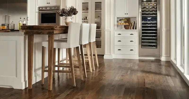 Professionally installed and refinished hardwood flooring in a residential home, showcasing smooth finish and natural wood tones in Charleston, SC
