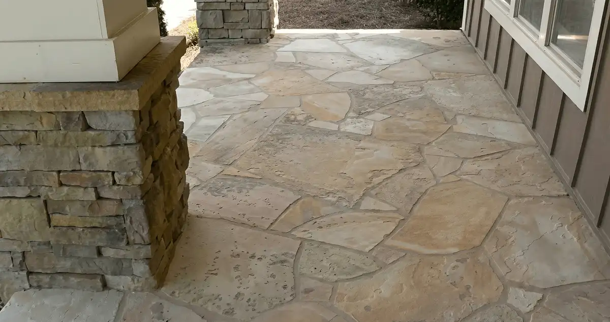 House entrance with professionally installed stone flooring in Charleston SC